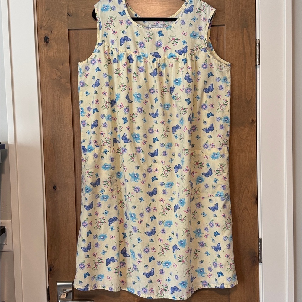 Woman Within Sleeveless Sleep Dress Plus Size Womens 1X Butterfly’s Cotton blend